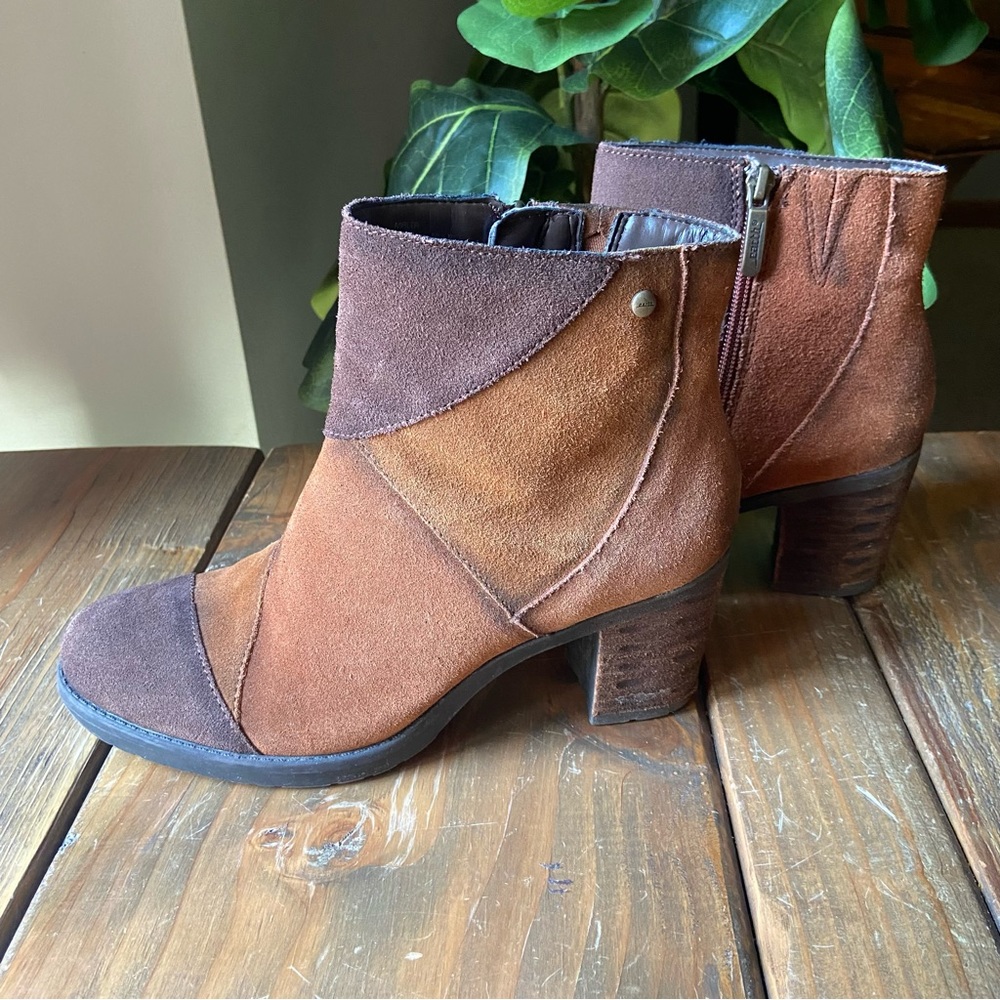 Earth Women's Suede Zip Ankle Boots Malta Multi Cognac 🤎